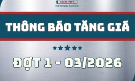 THÔNG BÁO TĂNG GIÁ TỪ NGÀY 16/03/2026 - ỐNG THÉP SÀI GÒN
